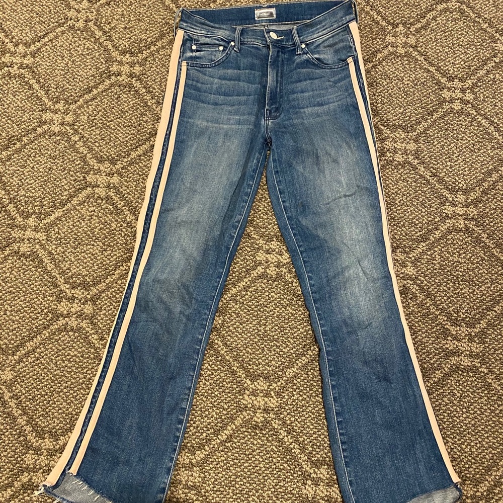 Mother Insider Step Fray With Pink Stripe